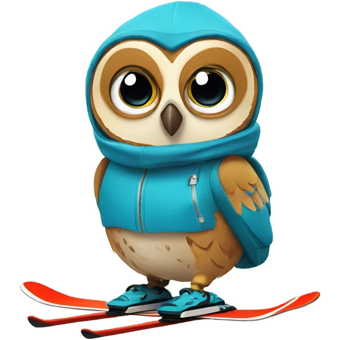 An owl skiing emoji