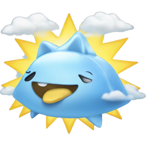 rays from the cloud emoji