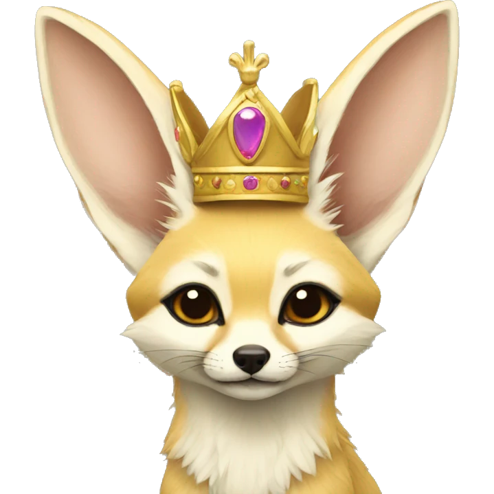 Fennec with a crown emoji