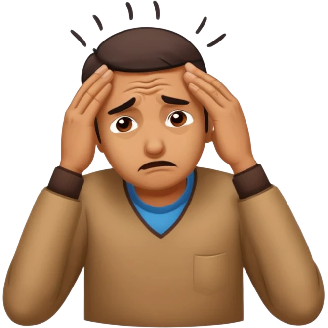 A cartoon sticker of an exhausted Indian man facepalming softly with a dramatic sigh. Add text: “Main thak gaya boss.” emoji