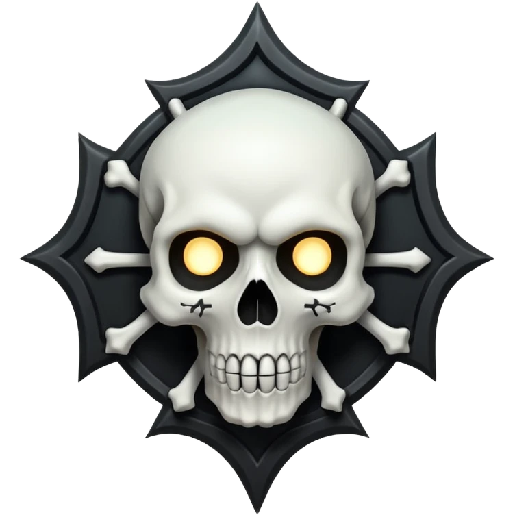 Wiz 101 casting sigil black and white death skull   inspired school emoji
