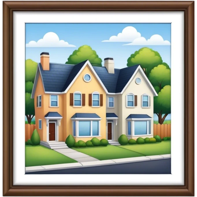 Suburban houses next to each other no sky emoji