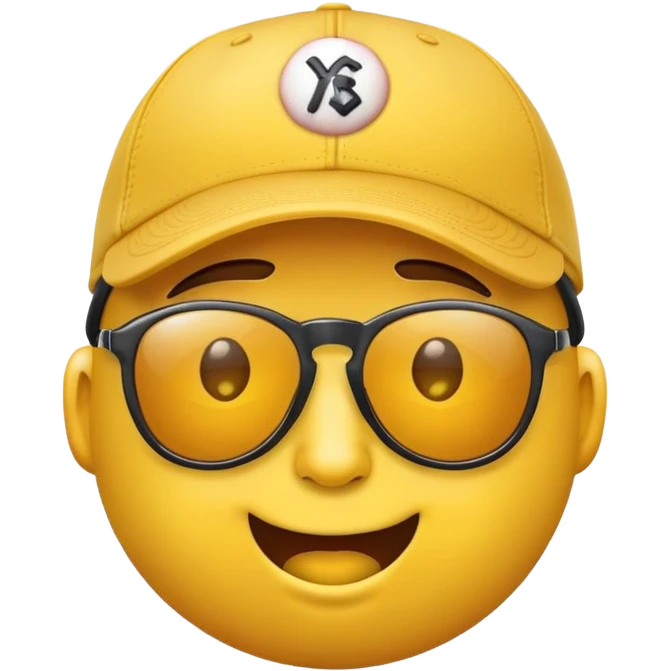 yellow face emoji with trendy accessories emoji
