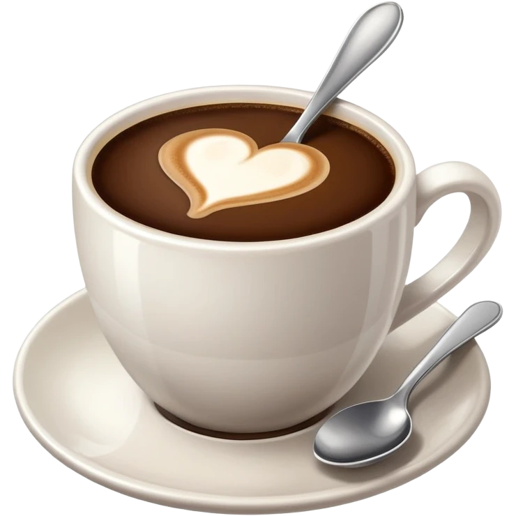 A cup of coffee with a spoon emoji