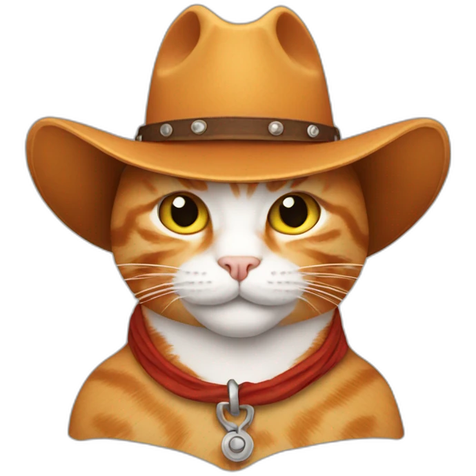 Ginger cat wearing cowboy hat emoji