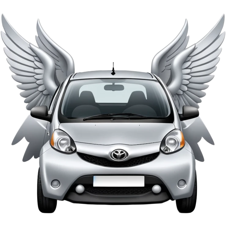 2008 Toyota Aygo Silver with Wings and Halo emoji