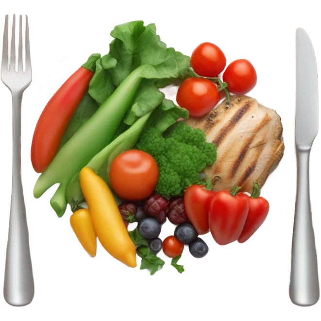 healthy plate of food emoji