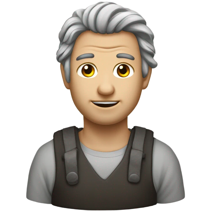 Männliches Portrait mit grauen Haaren und kurzen Vollbart. emoji
