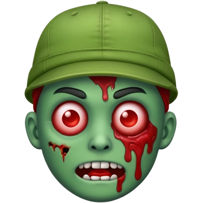 Create a zombie emoji with a cap emoji