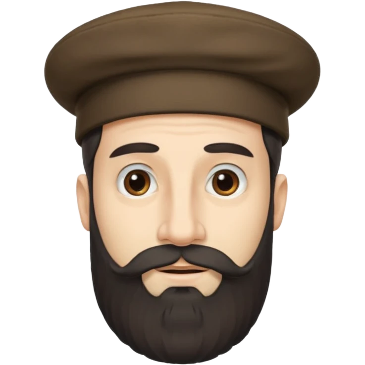 A man with payos hairstyle and a jewish hat with a very large nose and a beard emoji