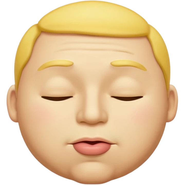 A male emoji with big fat lips with it’s eyes closed not smiling with its mouth closed and it’s yellow emoji
