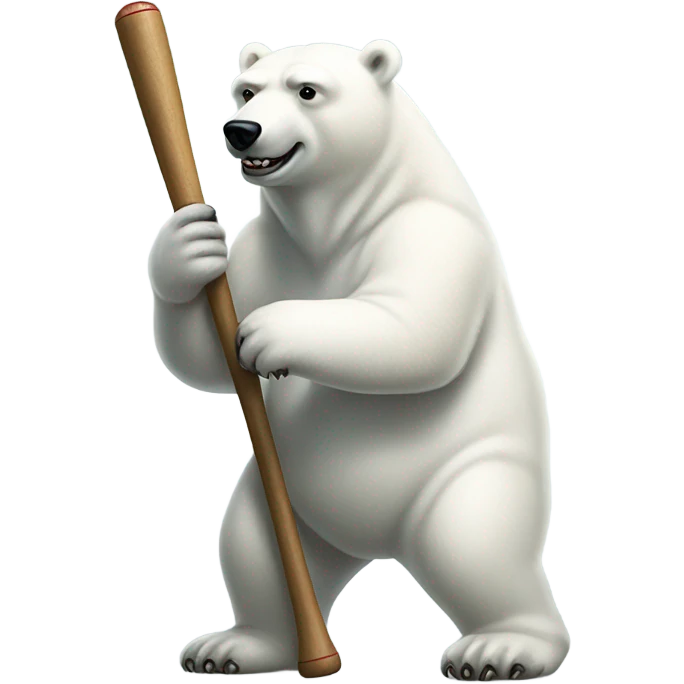 Polar bear playing baseball emoji