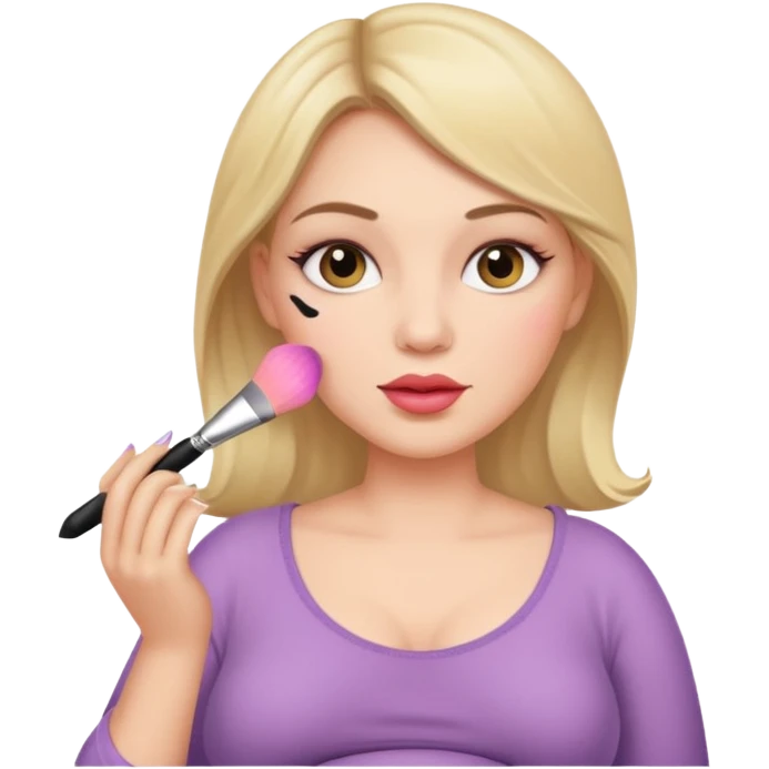Pregnant women doing makeup  emoji