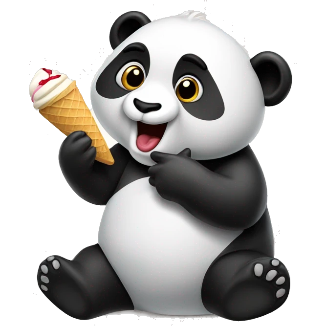 Panda eating ice cream emoji