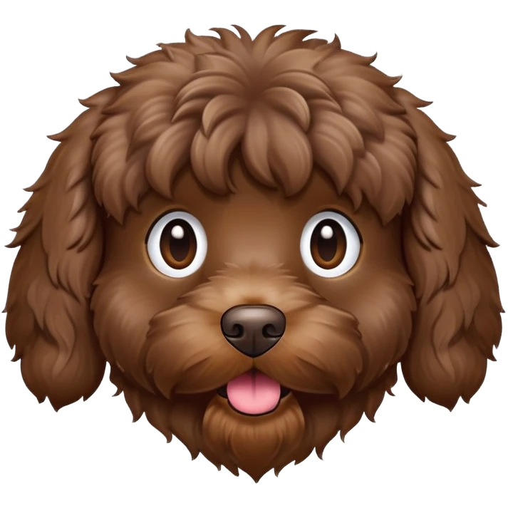 Cockapoo dog with chocolate emoji