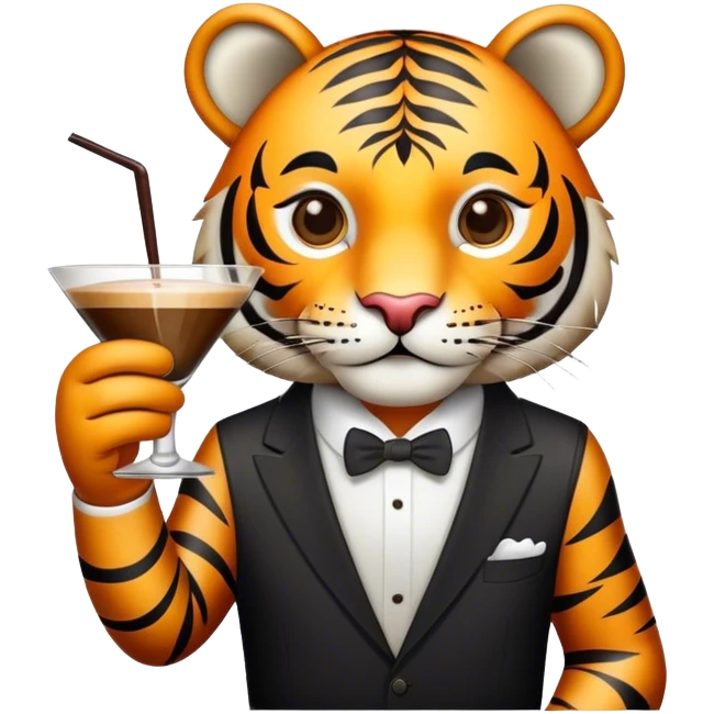 tiger holding espresso martini emoji