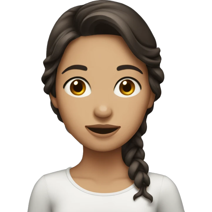 Brunette girl with wav emoji