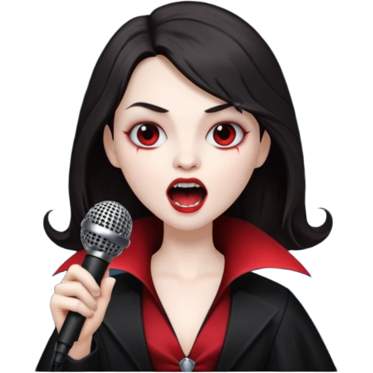 vampire singing with mic  emoji