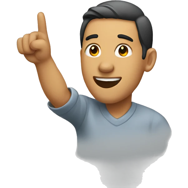 man pointing right at his ear emoji
