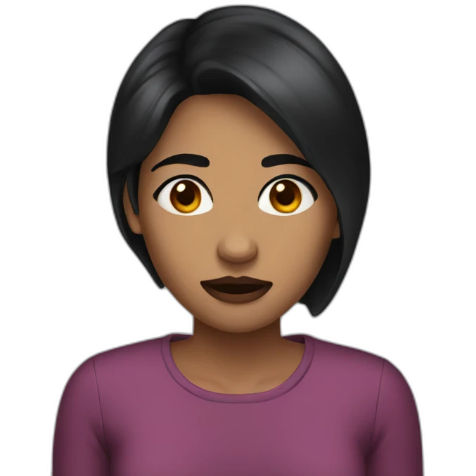black haired woman nosebleed emoji