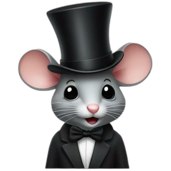 Mouse with top hat  emoji