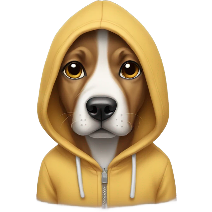 Dog wearing hoody emoji