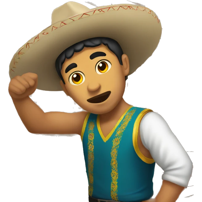 Mexican hoping over wall emoji