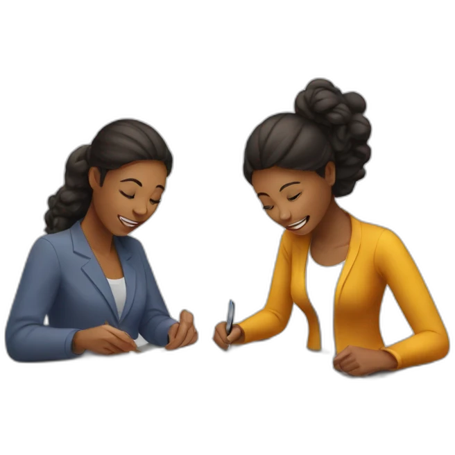 two women filling paperwork emoji