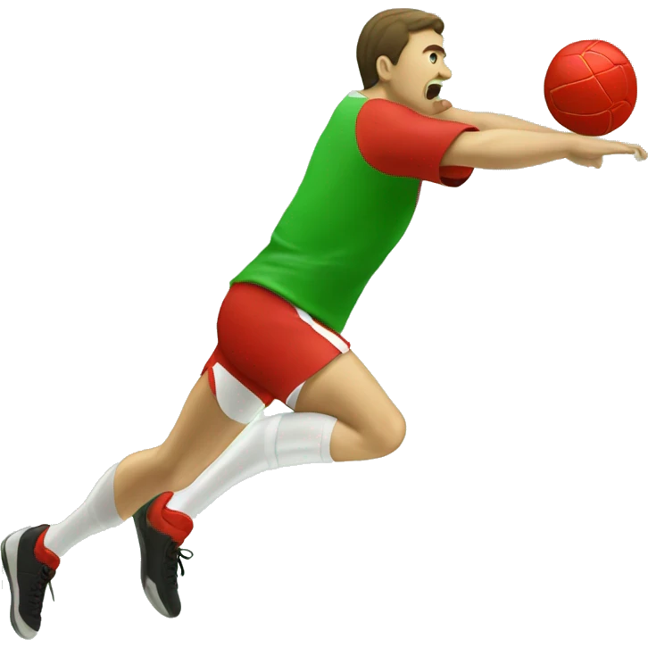 Handball short Green and red  emoji