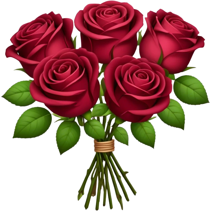 bouquet of burgundy roses  emoji