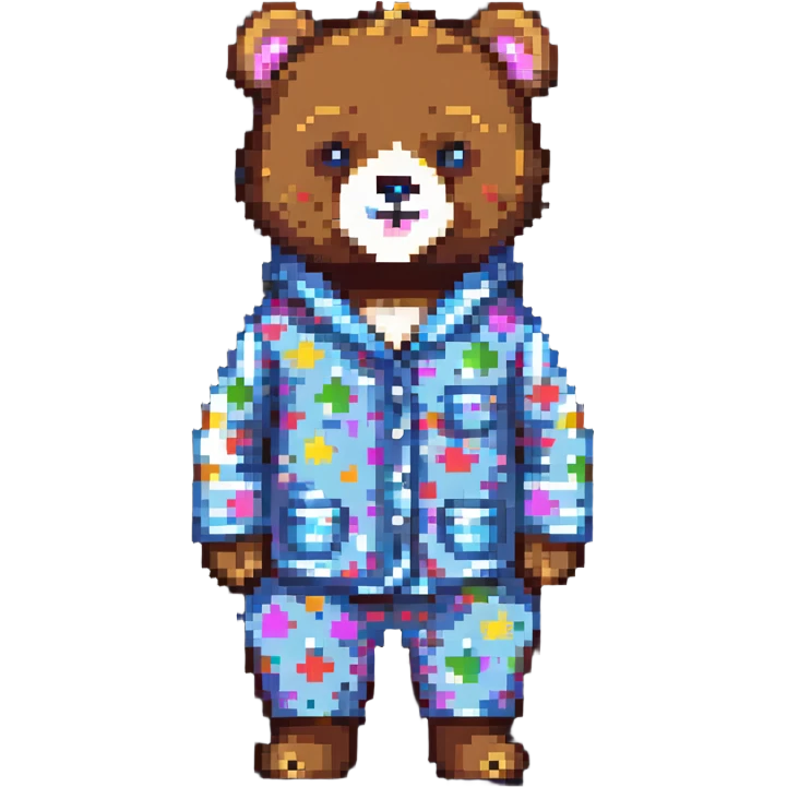 cute bear in polka dot pajamas emoji