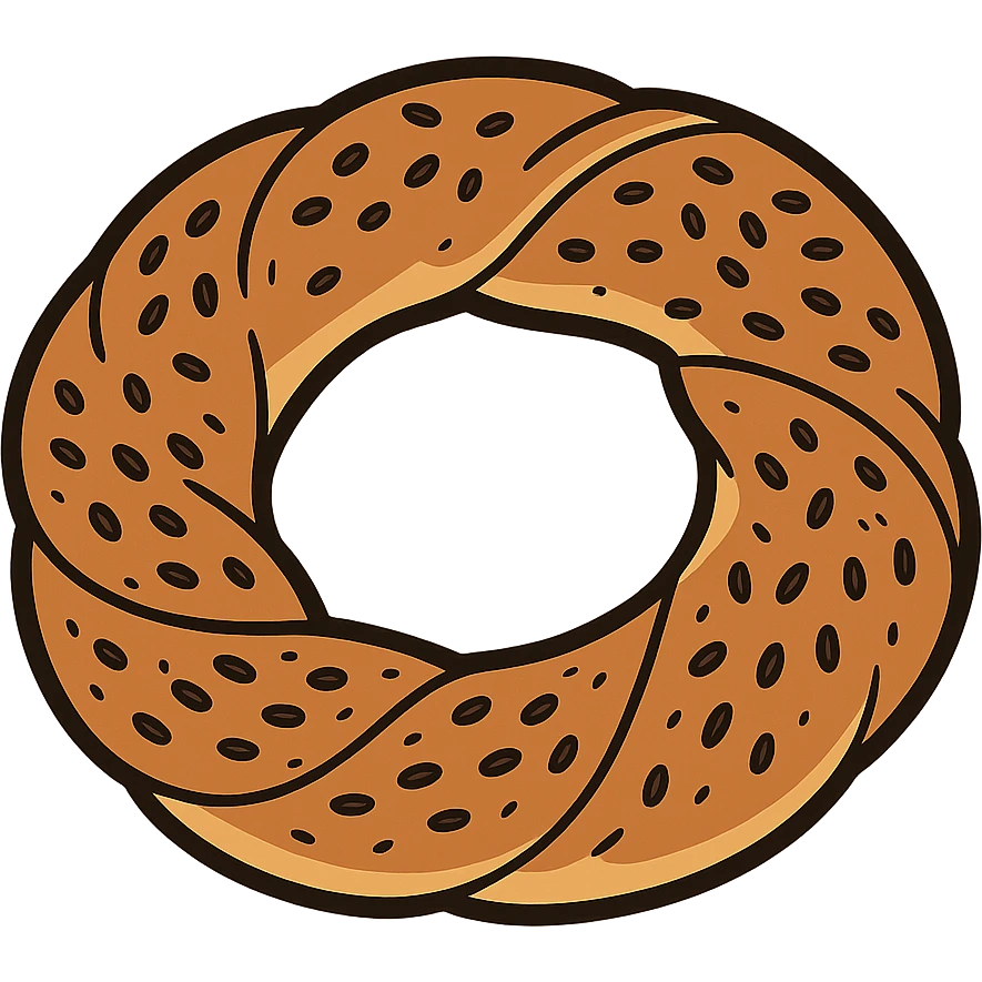 flat toon style simit emoji