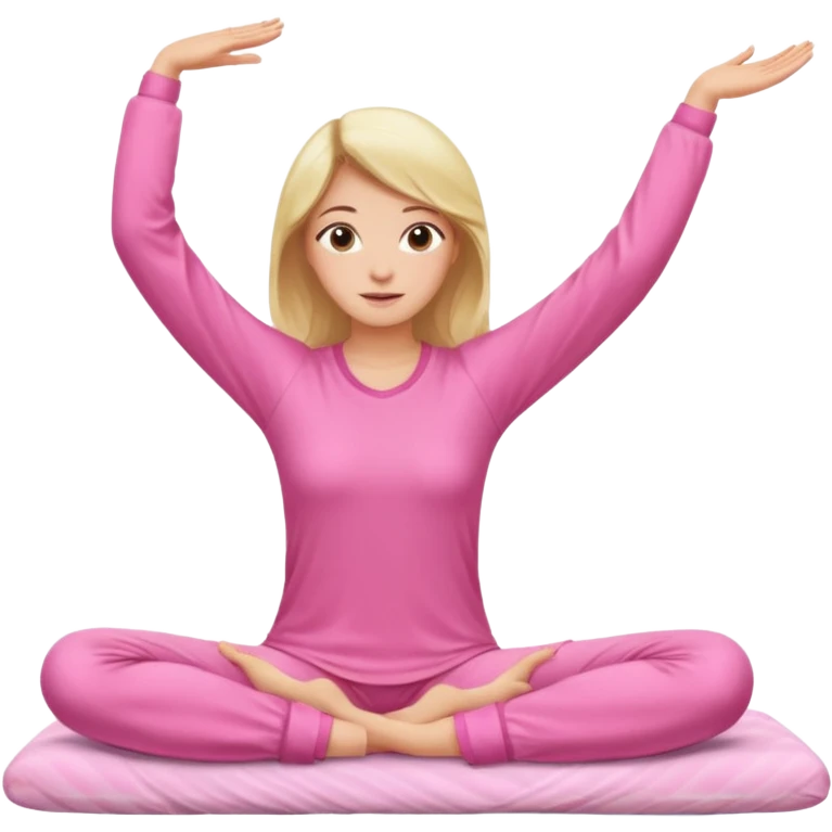 {
      "type": "human",
      "look": "pink pyjama lady, long sleeves, stretching arms",
    } emoji