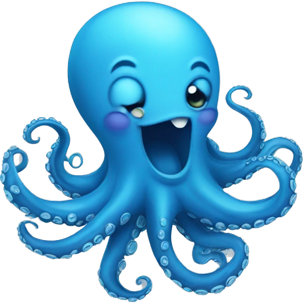 laughing blue octopus emoji