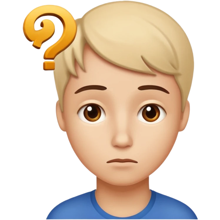 a person thinking with a question mark emoji