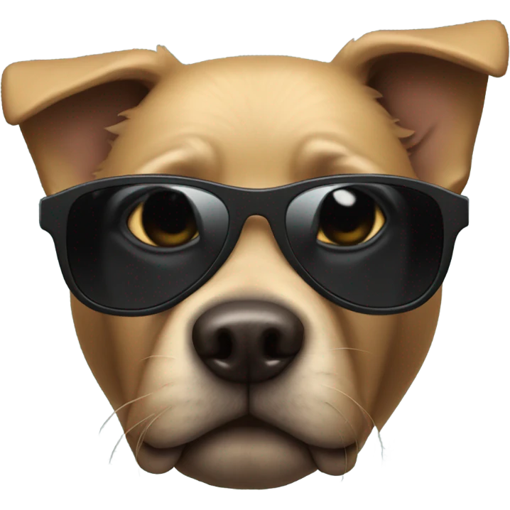 Black dog in sunglasses  emoji