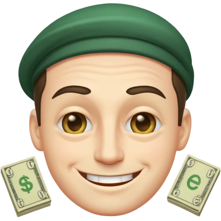apple imoji man with money eyes smiling and winking emoji