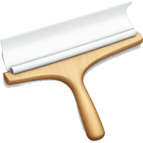 squeegee with long wooden handle emoji