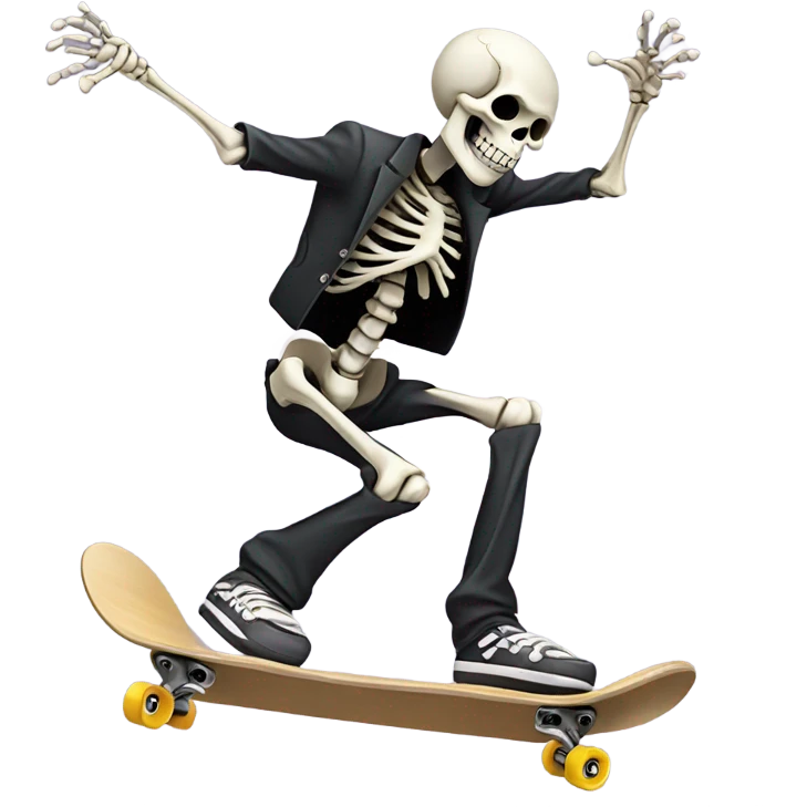 Skeleton skateboarding  emoji