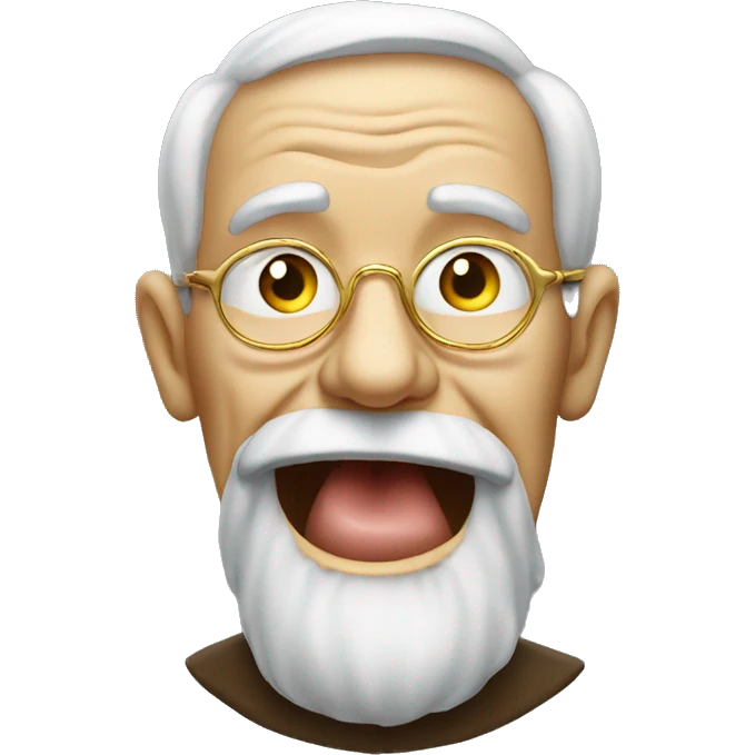 old man, with gold chain and his tongue out emoji