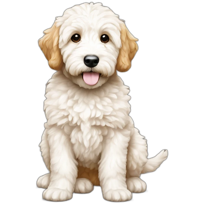 Mini goldendoodle with white chest emoji