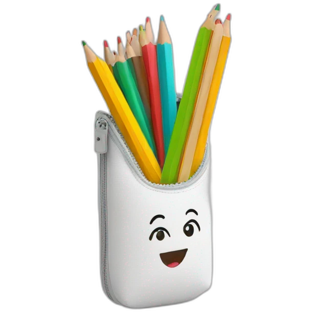 Pencil case white emoji