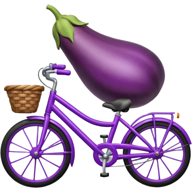 an eggplant riding a bike  emoji
