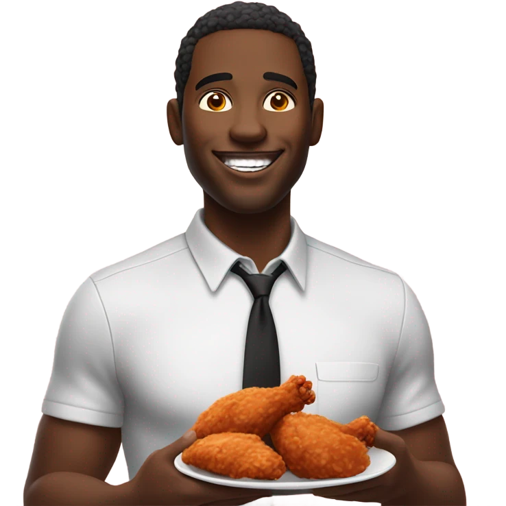 Black guy eating chicken emoji