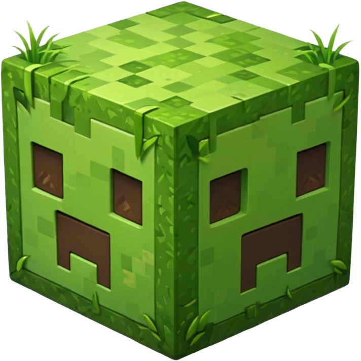 Make a minecraft gress block 3d,HD quality a emoji emoji