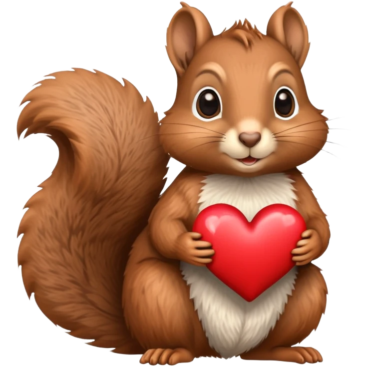 Squirrel holding a heart  emoji