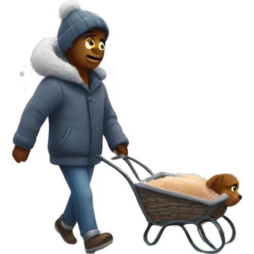 Cozy snowing walking emoji