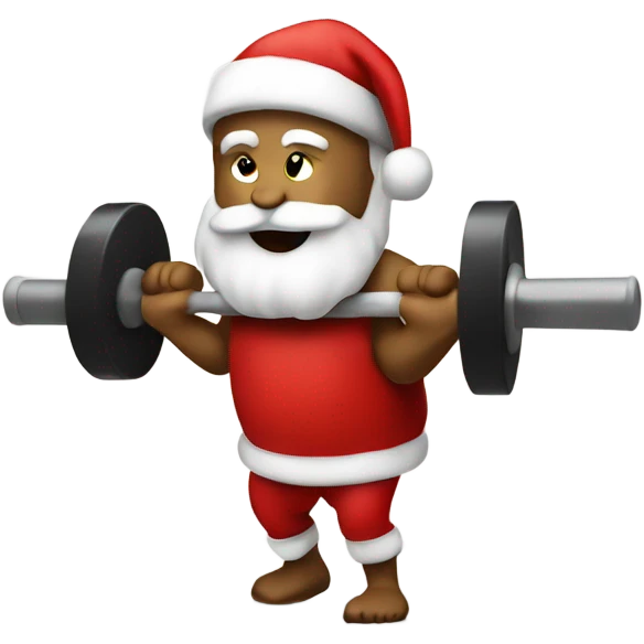 Santa working out with a barbell  emoji