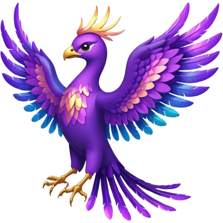 a purple pheonix with wings spread out emoji