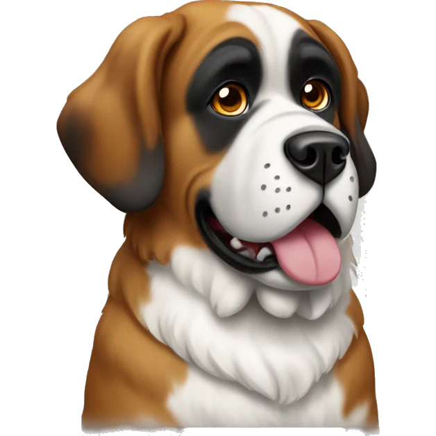 Saint bernard dog holding a sign emoji